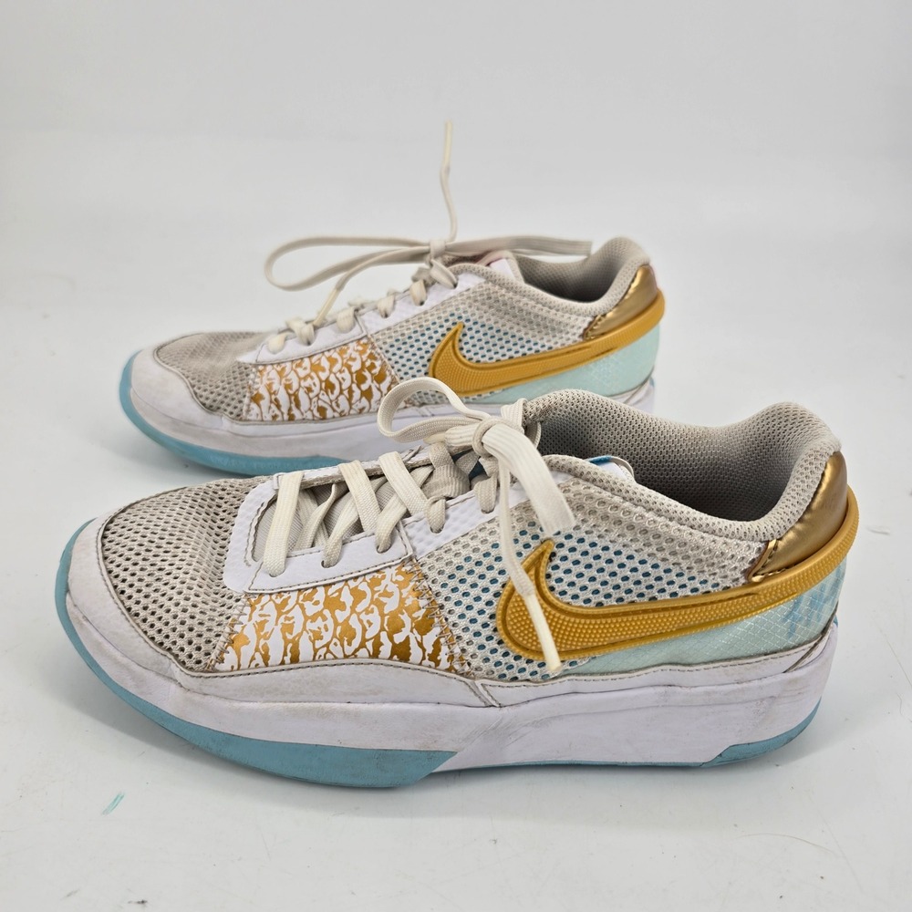 Nike Ja 1 GS Womens 8 Basketball Shoes White Gold Chinese New‎ Year FZ8327-103